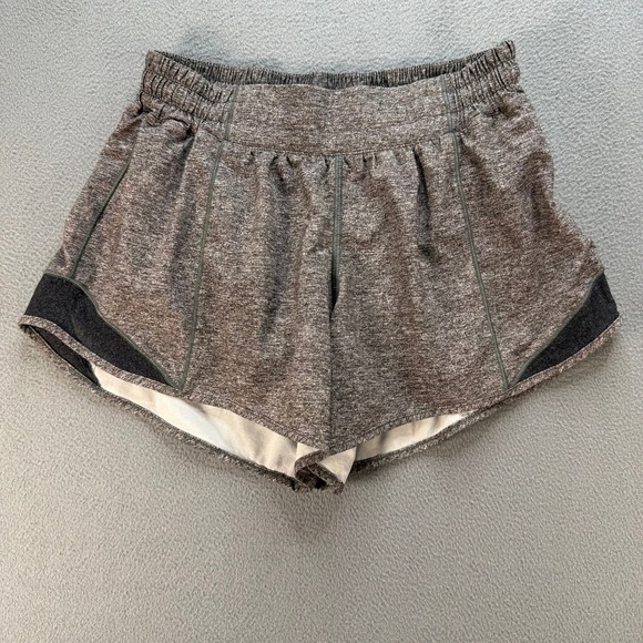 lululemon athletica Pants - Lululemon Tracker Short V 4" Athletic Running Shorts Size 9 Heathered Black Gray